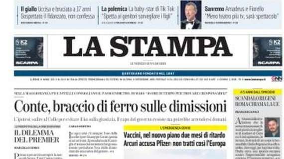 L'apertura odierna de La Stampa: "La Juve vince e torna in corsa al giro di boa"