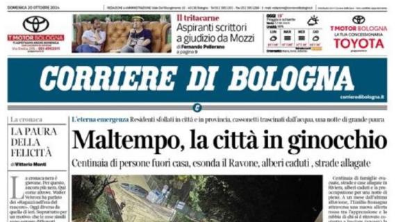 Corriere di Bologna in taglio basso: "Pareggiare stanca, il Bologna la butta via"