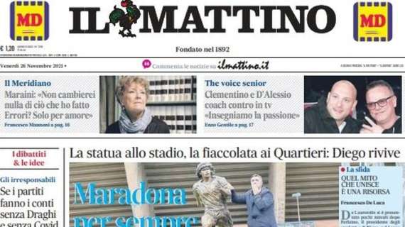 Il Mattino in prima pagina: "Maradona per sempre"