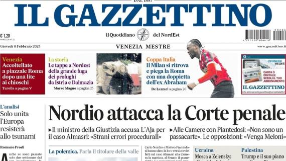 Il Gazzettino titola: "Il Milan si ritrova e piega la Roma, doppietta dell'ex Abraham"