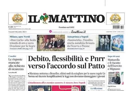 Il Mattino in prima pagina apre su Spalletti e Juve-Napoli: "Allegri-Mazzarri, alto che ribollita"