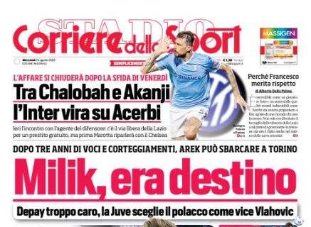 L'apertura del Corriere dello Sport sulla Juve: "Milik, era destino"