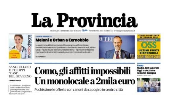 La Provincia di Como titola: "Minacce a Cutrone, l'affetto dei tifosi: forza Patrick"