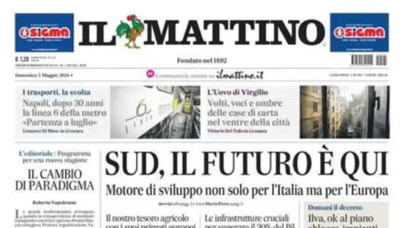 Napoli oggi in campo a Udine, Il Mattino titola: "La lezione dello scudetto"