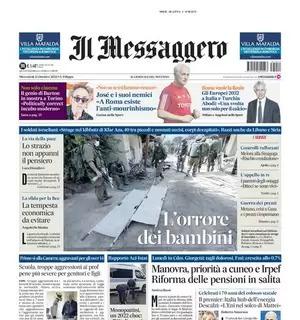 L'apertura de Il Messaggero su Mourinho: "A Roma esiste l'anti-mourinhismo"