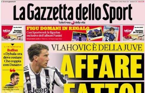 L'apertura de La Gazzetta dello Sport su Vlahovic-Juventus: "Affare fatto!"