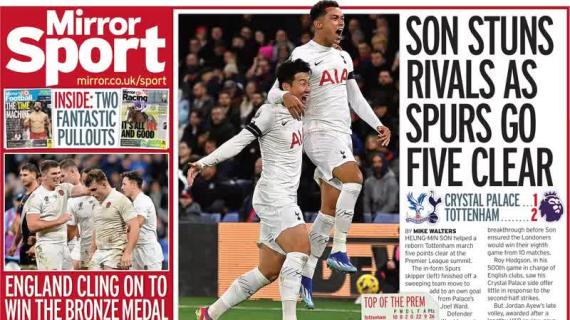 Le aperture dei quotidiani inglesi - Il Tottenham consolida il primato in Premier League