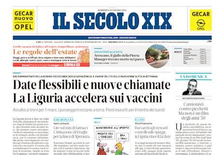 Il Secolo XIX in prima pagina: "Mancini fa turnover ma chiede la vittoria"