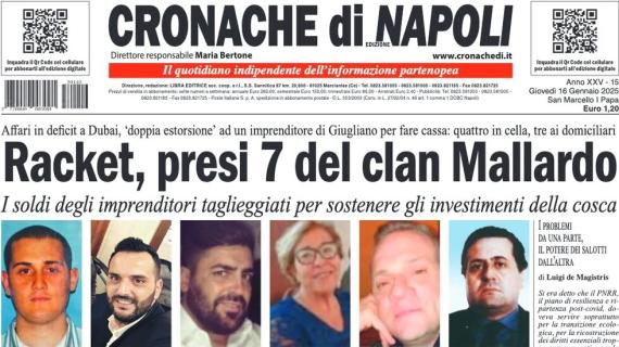 Cronache di Napoli apre: "Kvara va a Parigi. L'Inter frena in casa, Conte resta in vetta"