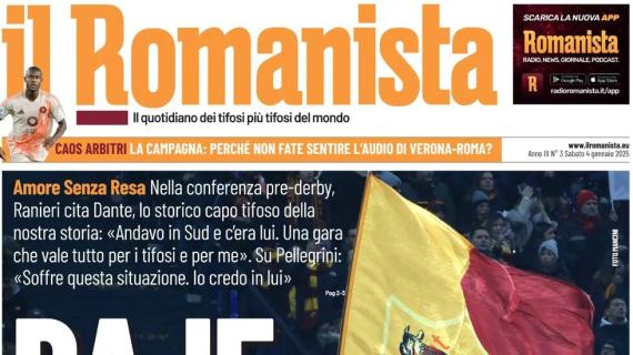 L'apertura de Il Romanista sul derby: "Daje Roma Daje"