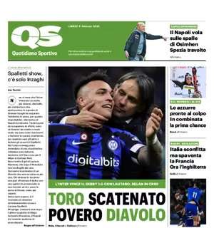 L'Inter vince il derby. QS in prima pagina: "Toro scatenato, povero diavolo"