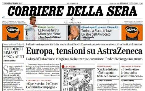 Corriere della Sera: "La Roma fa tris. Milan, pari d'oro"