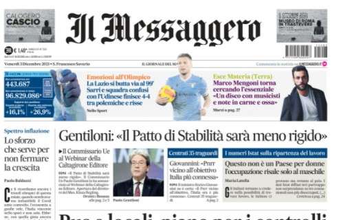 Il Messaggero: "La Lazio si butta via al 99': 4-4 con l'Udinese tra polemiche e risse"