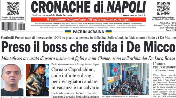 Cronache di Napoli in apertura: "Osimhen affare congelato, parola a capitan Di Lorenzo"