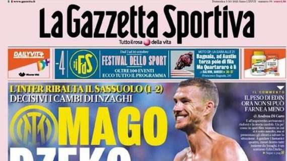 L'apertura de La Gazzetta dello Sport sulla vittoria dell'Inter: "Mago Dzeko"