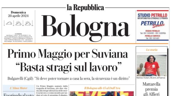 La Repubblica (ed. Bologna): "Rossoblù contro l'Udinese per la corsa Champions"