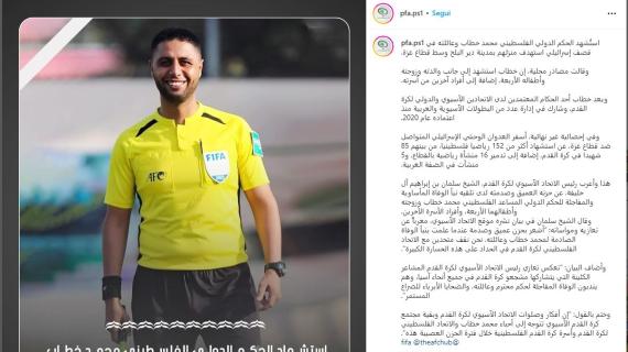 Lutto nel calcio, un arbitro palestinese ha perso la vita per i bombardamenti a Gaza
