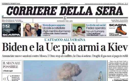 Corriere della Sera: "Fuori dai Mondiali: sconfitta storica per l'Italia"