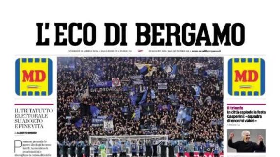 L'Eco di Bergamo apre con la qualificazione della Dea: "Magnifica Atalanta"