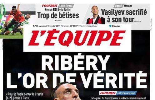L'Equipe e l'intervista a Ribery: "L'ora della verità"