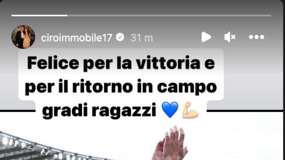 Lazio, Immobile esulta: "Felice per la vittoria e per il ritorno in campo. Grandi ragazzi"