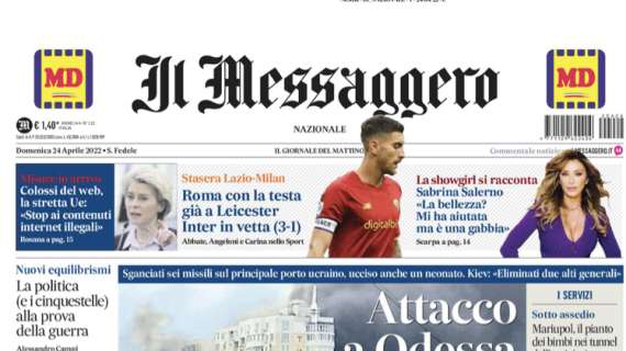 Il Messaggero titola: "Roma con la testa già a Leicester. Inter in vetta (3-1)"