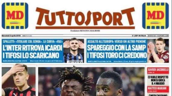 Tuttosport in prima pagina: "L'Inter ritrova Icardi, i tifosi lo scaricano"