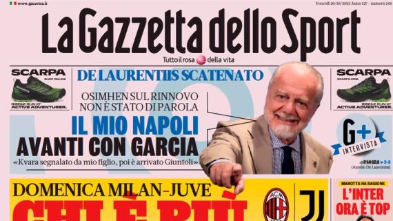 La prima pagina de La Gazzetta dello Sport su Milan-Juve: "Chi è più da scudetto"