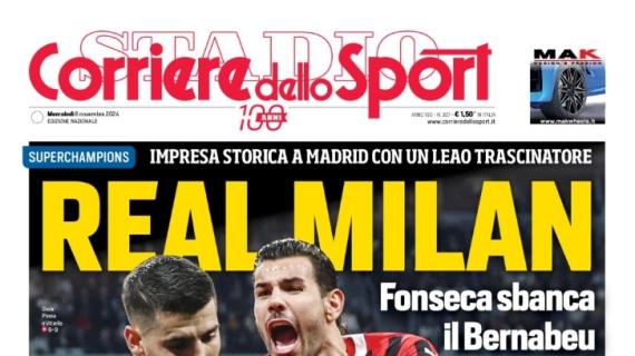 La prima pagina del Corriere dello Sport sui successo rossonero: "Real Milan"