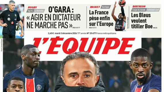 L'Équipe in prima pagina sul Paris Saint-Germain: "Mozione di sfiducia per Luis Enrique"