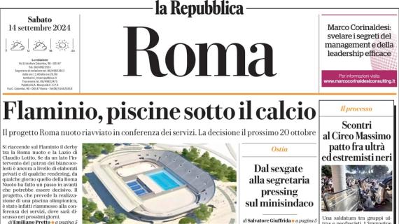 La Repubblica Roma: "Flaminio, piscine sotto il calcio. Derby tra Roma nuoto e Lotito"