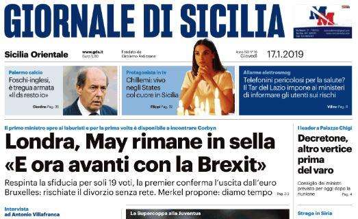 Giornale di Sicilia: "Foschi-inglesi, è tregua armata. 'Il ds resto io'"