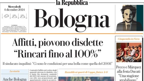 Repubblica (ed. Bologna) stamani: "Il Bologna dilaga col Monza. Orsolini ko"