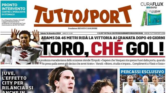 Tuttosport in prima pagina sulla Juventus:  "Terapia di coppia"