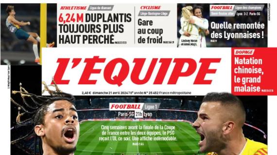 Stasera PSG-Lione, l'apertura de L'Equipe: "Prenderete una prima coppa?"