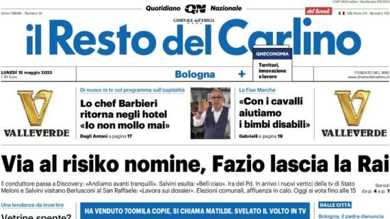 Il Resto del Carlino apre sui rossoblù: "Bologna, solo 0-0 contro la Roma delle riserve"