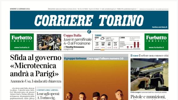 Il Corriere di Torino titola sulla Coppa Italia: "Juve in semifinale: 4-0 al Frosinone"