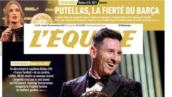 Messi vince il suo settimo Pallone d'Oro. L'Equipe: "Stabilito un nuovo record"
