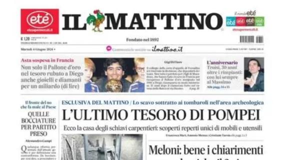 Il Mattino: "Conte atteso giovedì a Castel Volturno. La presentazione a Palazzo Reale"