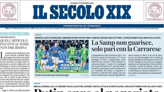 Il Secolo XIX apre su Pinamonti e il Genoa: "Sfida all'Empoli di Esposito e Colombo"