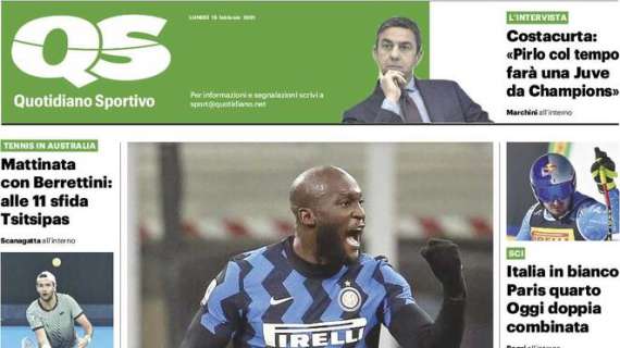 L'apertura odierna del QS sui nerazzurri: "Lukaku fa 300. Inter in testa"