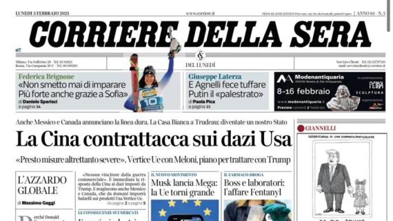 Corriere della Sera in prima pagina: "L'Inter riacciuffa il Milan e il Napoli non scappa"