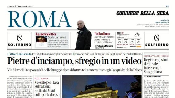 Il Corriere di Roma in prima pagina: "Lazio a Bologna, obiettivo Champions"