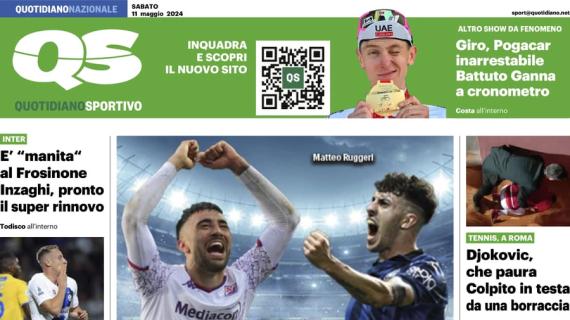 QS in apertura su Atalanta e Fiorentina in finale: "Euro euforia: l'Italia sogna"