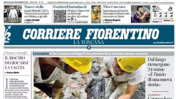 Il Corriere Fiorentino in apertura sull'infortunio di Gonzalez: "Nico è un caso"