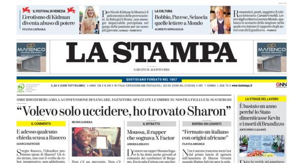 La prima pagina de La Stampa: "Gol di Coco e il Toro di Vanoli vola in testa"