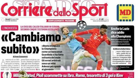 L'apertura del Corriere dello Sport: "Inter allarme Covid". Anche Handanovic positivo