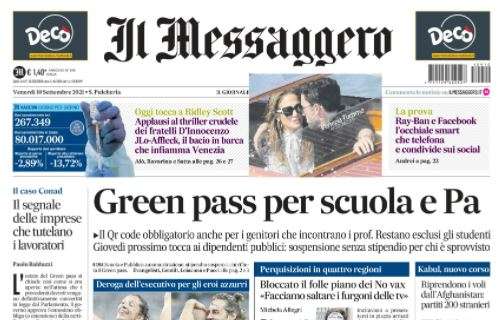 Il Messaggero dopo le polemiche in Nazionale: "Italia a due facce"