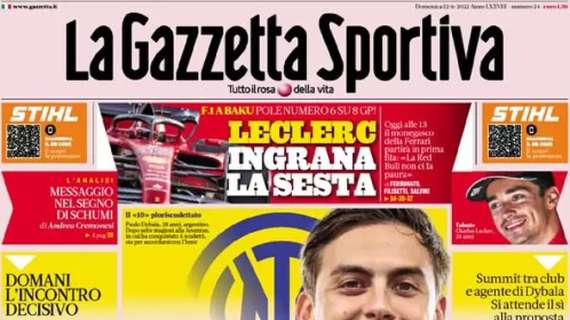 La Gazzetta dello Sport in apertura: "Inter, l'ora della Joya". Domani l'incontro decisivo