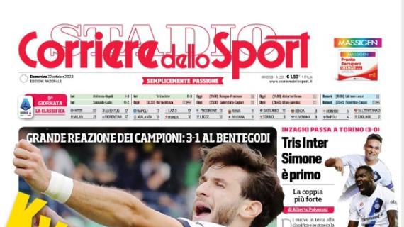 Il Corriere dello Sport apre con la vittoria del Napoli: "Kvarasterza"